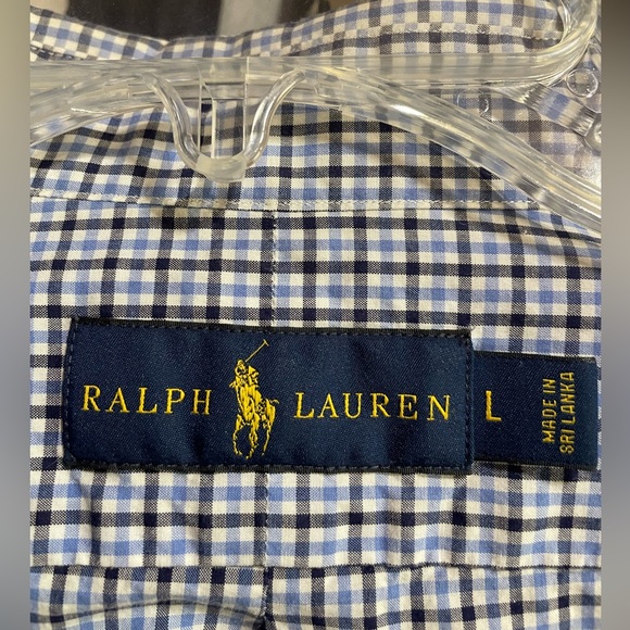 Ralph Lauren shirt. Size L. Blue/Black on white - Picture 4 of 12